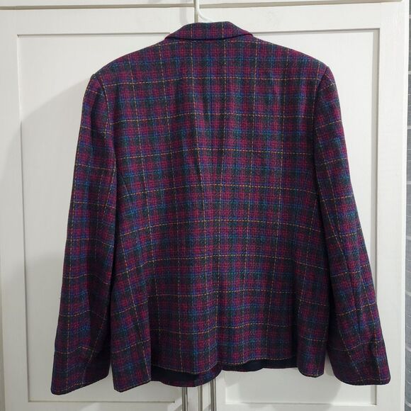 Pendleton Vintage Womens Plaid Wool Blazer Jacket Size 16 Academia Preppy Tartan - Picture 4 of 6